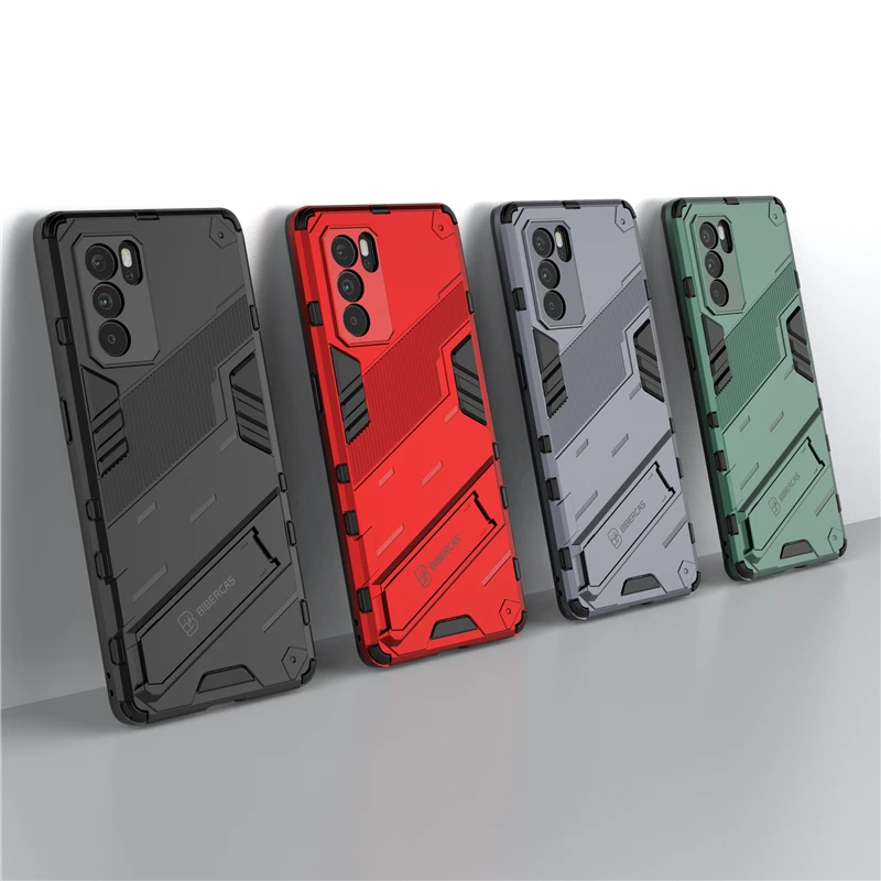 

For OPPO Reno6 Pro Case Cover for OPPO Reno 6 Pro Protective Cover Punk Armor Shell Kickstand Hard Phone Case Capa Fundas Coque