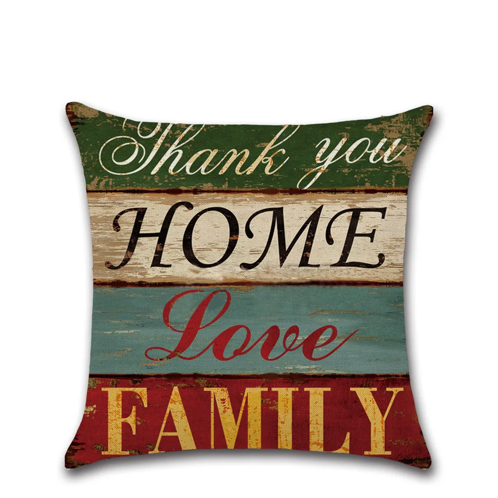 Наволочка для подушки в винтажном стиле с буквенным украшением 45x45 см|Наволочки| |