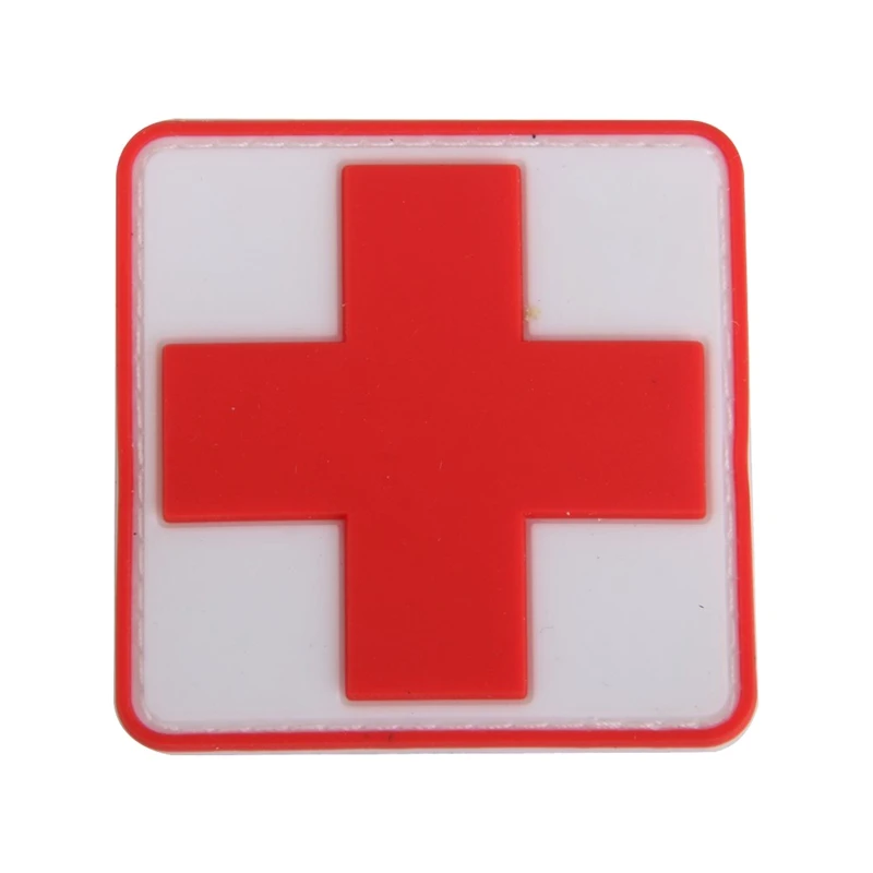 

HOT Outdoor First Aid PVC Red Cross Hook Badge Patch