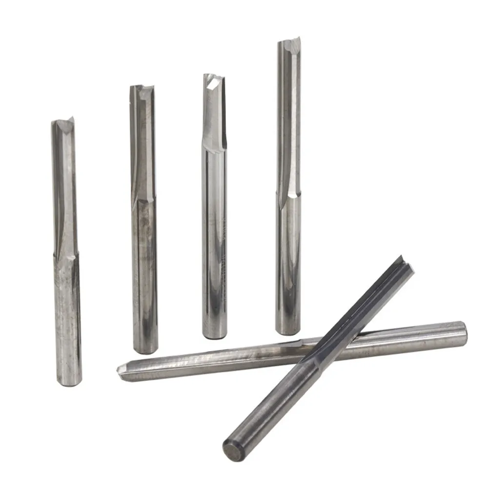 

4/6mm Milling Tool Two Flute Straight Wood CNC Engraving Cutter Carbide End Mill 4mm 6mm Alloy Coating Tungsten Steel Cutting