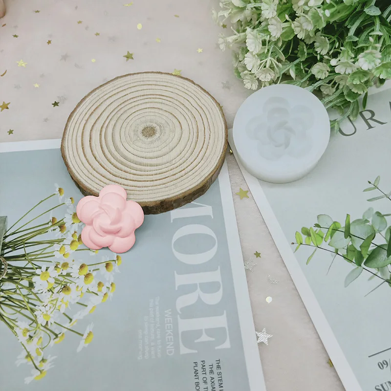 

Camellia Flower Scented Gypsum Candle Epoxy Resin Mold Pendant Cake Decoration Silicone Mold Soap Jewelry Crystal Making Tools