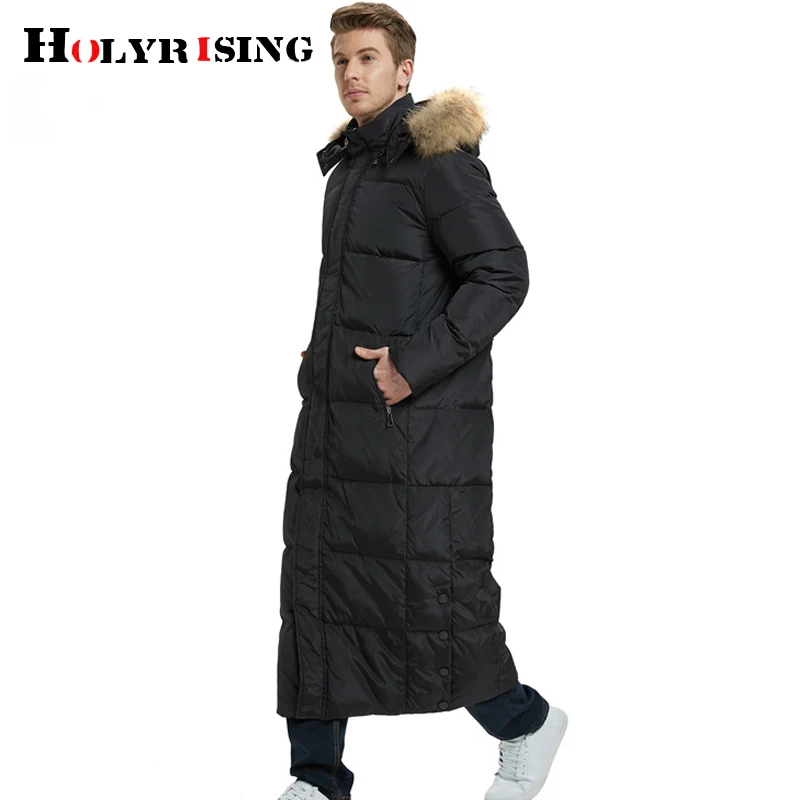 Holyrising новое длинное пальто мужская пуховая куртка 90% белое пуховое размера плюс
