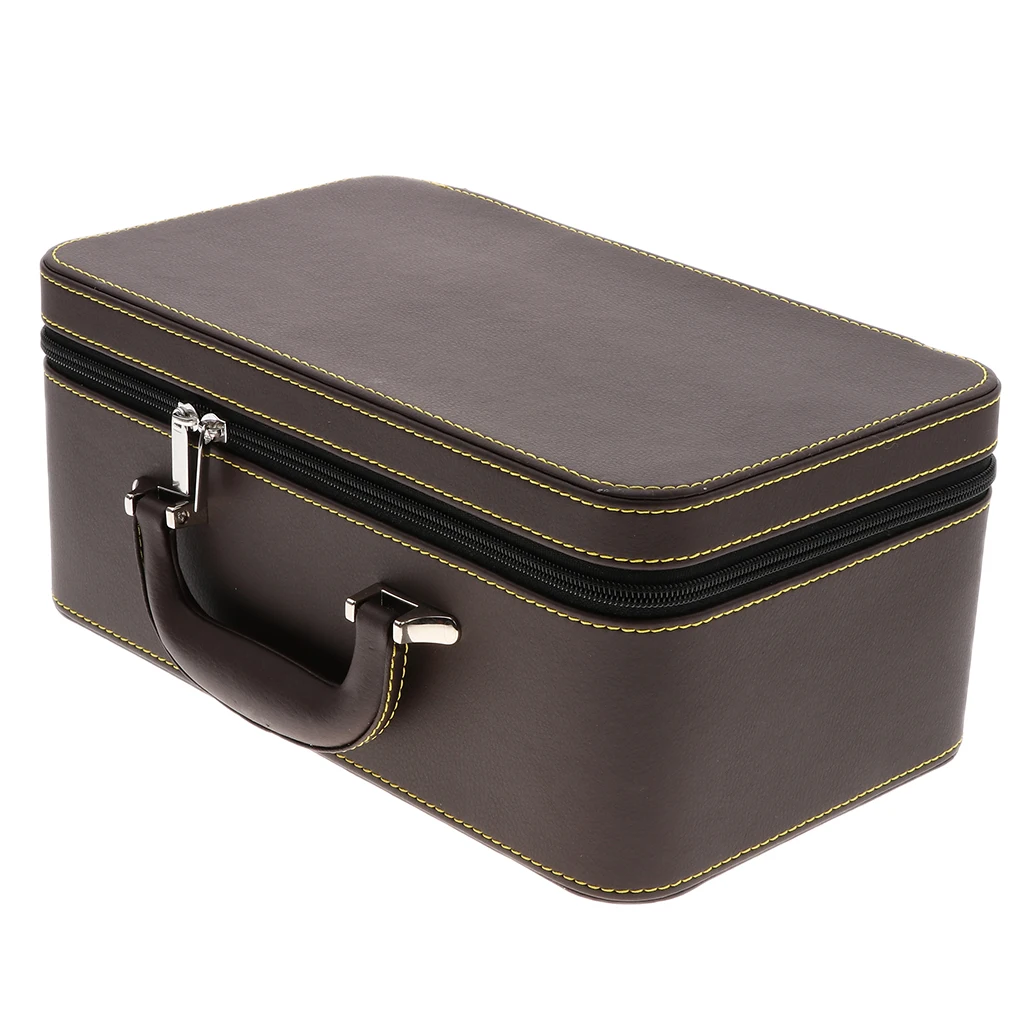 

Шкатулка для украшений из искусственной кожи, органайзер, чехол для ожерелья, грудь, гладкий бархат, коричневый