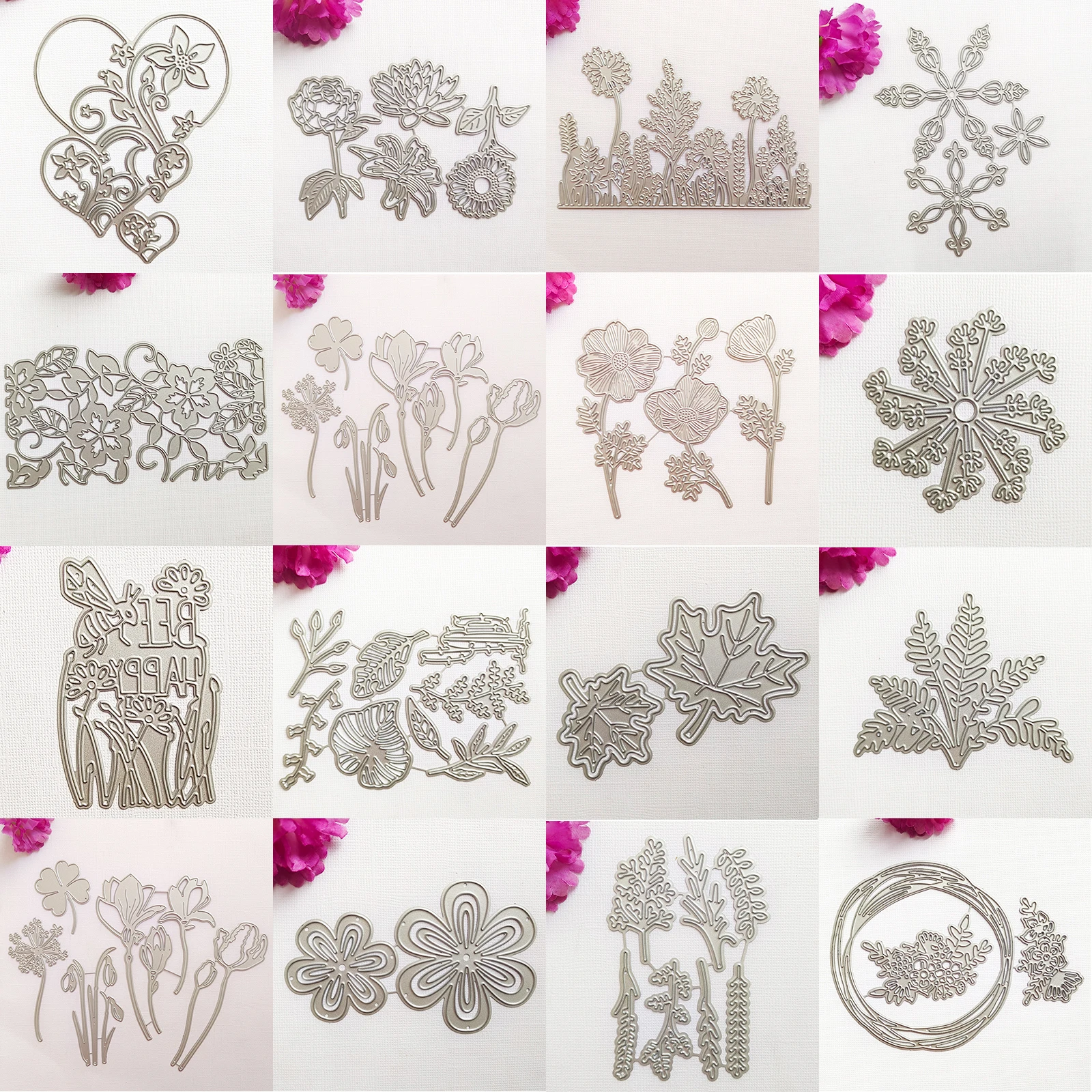 

29 Flowers and Leaves Series Metal Cutting Dies for Scrapbooking and Card Making Paper Craft Album Decorative Embossing Cut Die