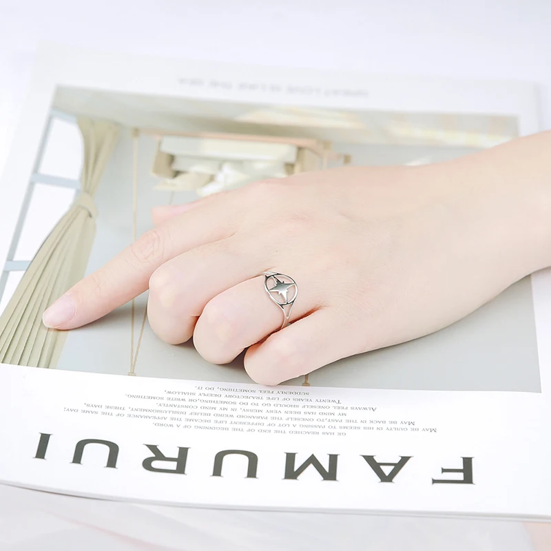 Skyrim с простым круглым звездная пара кольцо для мужчин и женщин из нержавеющей