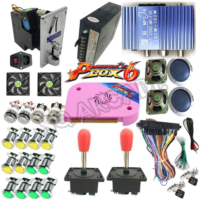 Новейшие аркадные комплекты DIY Pandora Box 6 Plus 1300 в 1 CGA/VGA/HDMI выход с аркадными кнопками