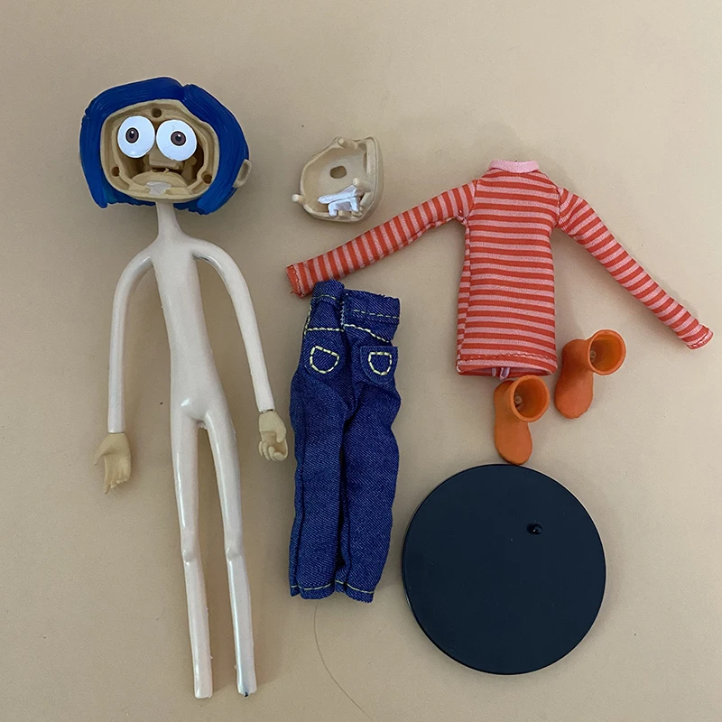 

NECA Coraline Figure Striped Shirt Yellow Raincoat The Secret Door Christmas Gift Birthday Decoration Doll Toys 18cm