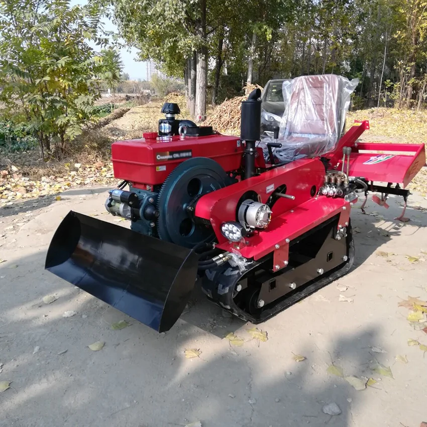 

25hp Tracked Rotary Cultivator Wheel Plough Chain Track Cultivator Micro Trencher Vehicle-Mounted Pastoral Management Machine