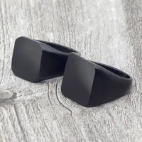 2021 fashion simple style black square ring classic ring wedding engagement party jewelry classic for men gift