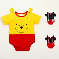 summer newborn baby boy girl romper cartoon mickey minnie pooh print short sleeve jumpsuit infant costumes cotton clothes outfit