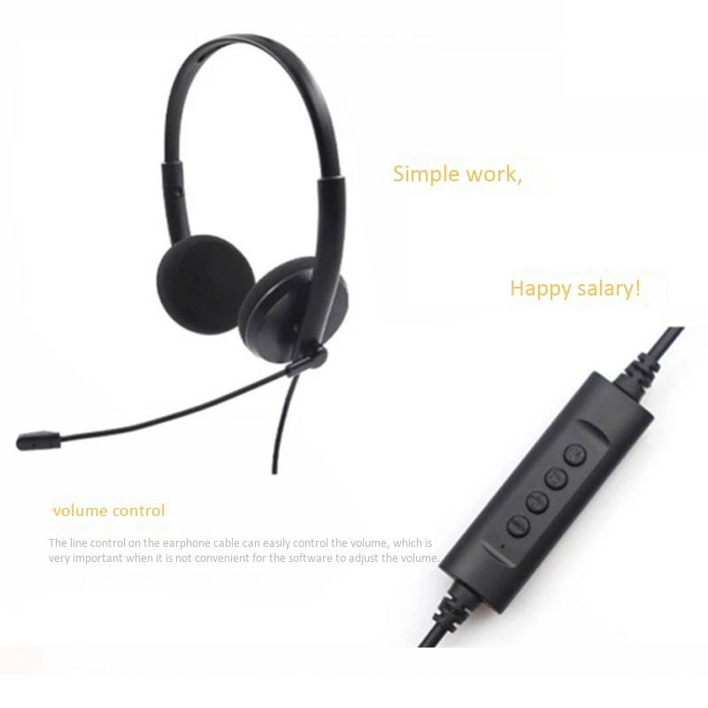 

Telephone Headset USB Headset Monitoring Customer Service Headset Wired Tuning Noise Canceling Headset