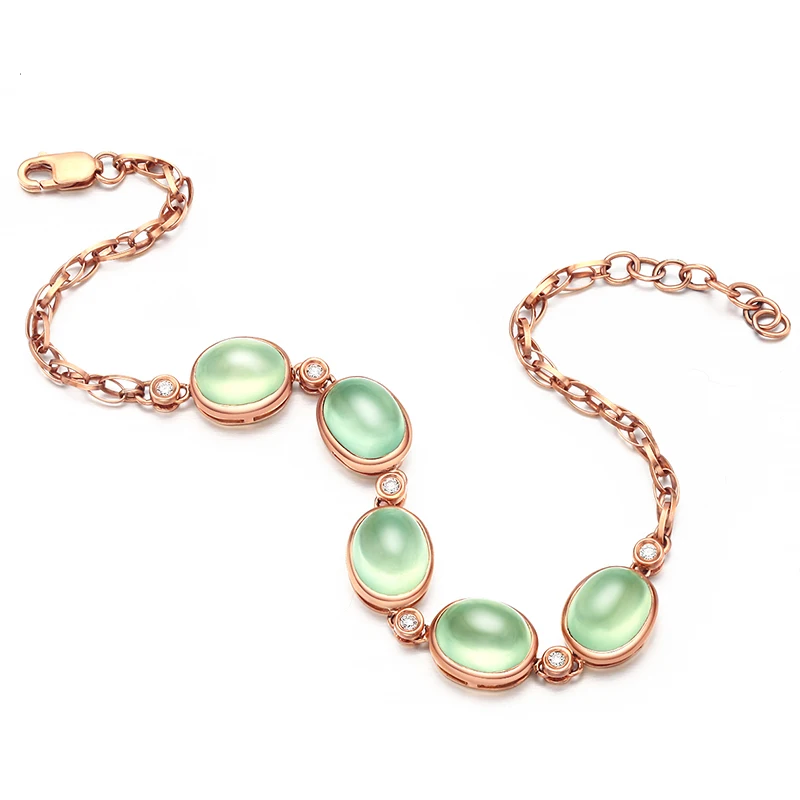 Женский браслет с натуральным изумрудом MAQ тонкий однотонный Браслет из чистого