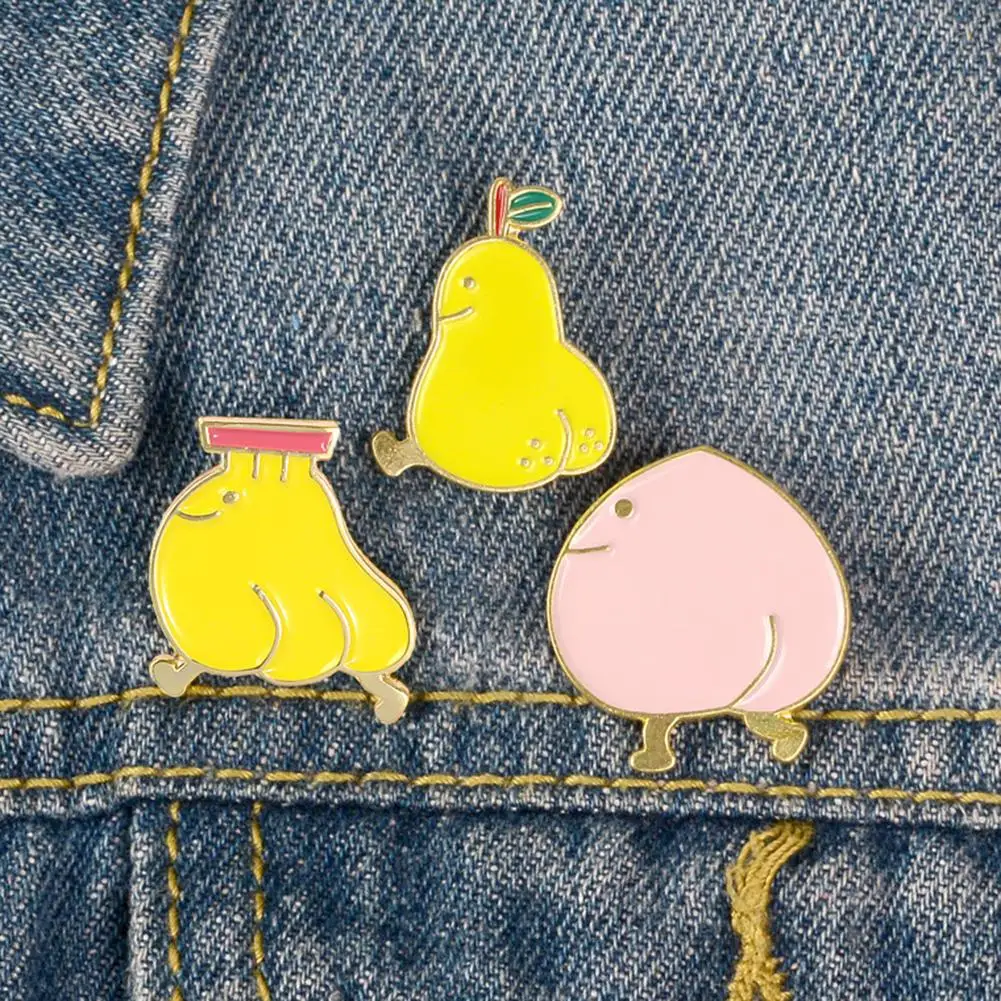 Унисекс прогулочная персиковая груша фруктовая эмалированная брошь значок шаль