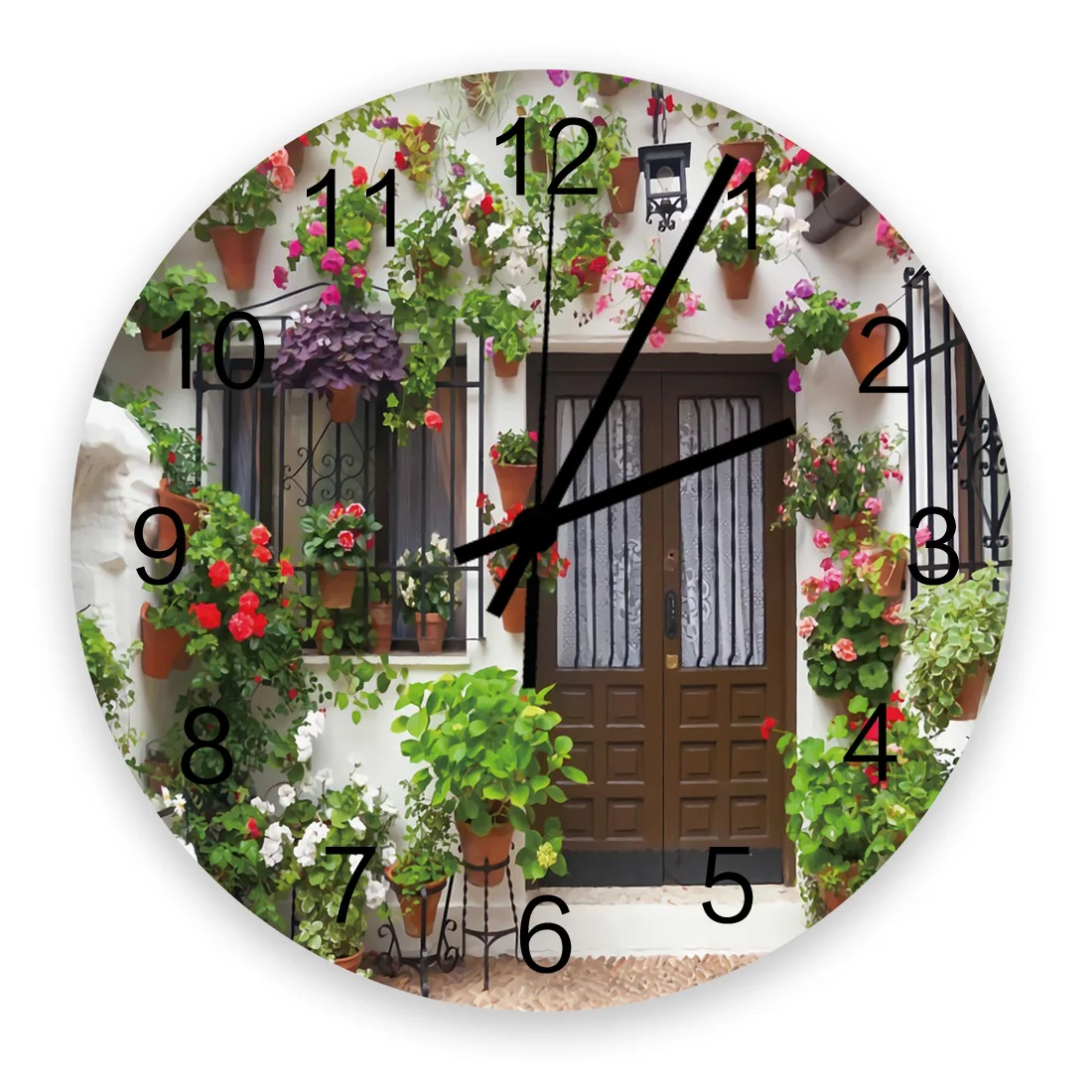 12-дюймовые модные часы Домашние Растения цветы искусство простые бесшумные