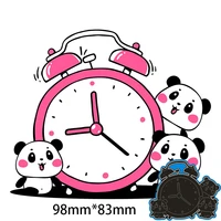 metal cutting dies three pandas alarm clock new for decor card diy scrapbooking stencil paper album template dies 9883mm
