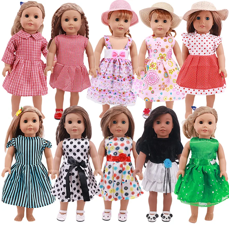 Promotion! Fashion Doll Dress Skirt Fit 18 Inch American OG Doll Clothes Accessories Our Generation Girl Toys doll accessories cute pajamas nightgown clothes for 18 inch american girl boy doll our generation