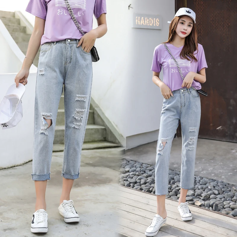 

Fa1001 2019 new autumn winter women fashion casual Denim Pants high waisted jeans womens clothing