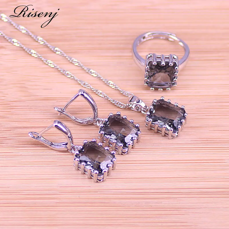 Risenj прямые продажи с завода Квадратные Серебряные украшения для женщин