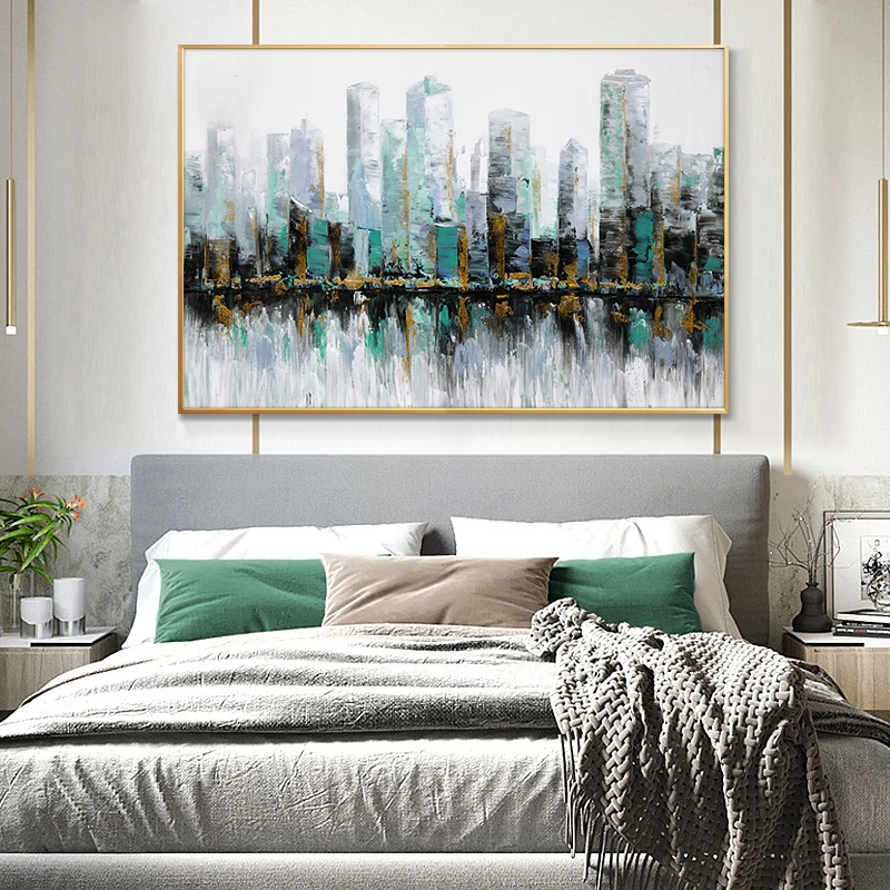 Abstract Modern City Canvas Painting On The Wall Landscape Posters And Prints Art Pictures For Living Room Home Decor | Дом и сад