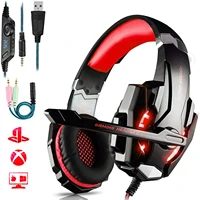 compute gaming headset over ear wired headphones 3 5mm stereo jack with adjustable micled light for xbox oneps4tabletlaptop