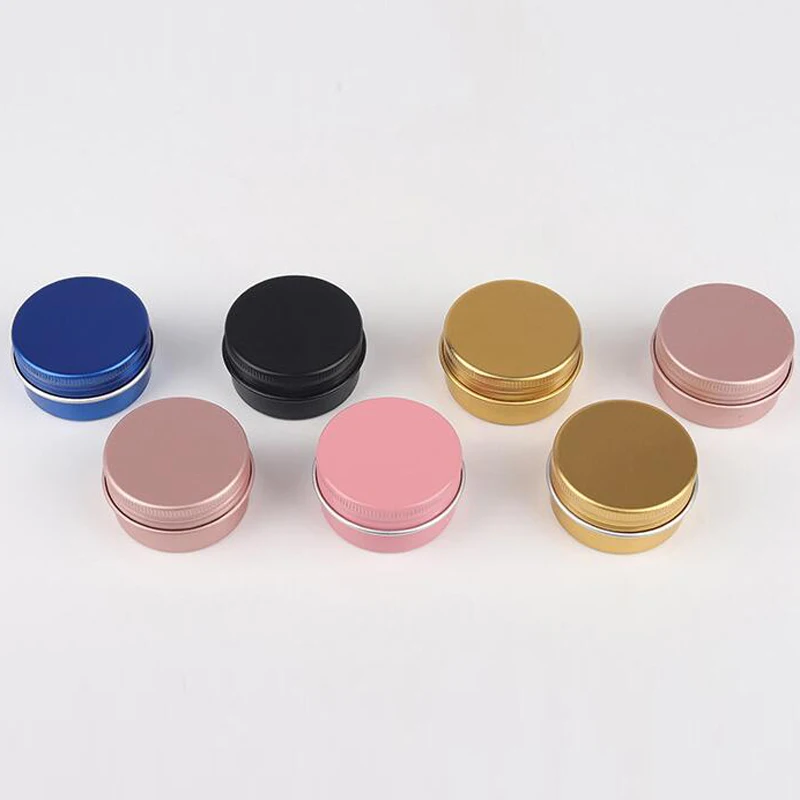 

Rose Gold Screw Thread Aluminum Ointment Jar 30g Cosmetic Makeup Lipstick Lip Balm Concealer Refillable Metal Tin Pot 50pcs