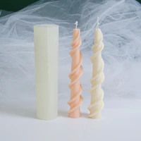 1pc spiral shaped candle making mold high flat top cylindrical diy silicone candle moulds wax shaping molds craft supplies