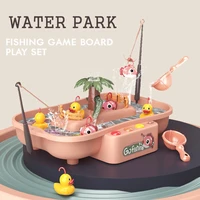 children electric fishing toy pink gray magnetic fish duck circulation toys water table game music 1 year for kid early learning