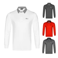 polo golf long sleeve shirt outdoor mens golf clothes sports polyester soft fabric breathable autumn and winter