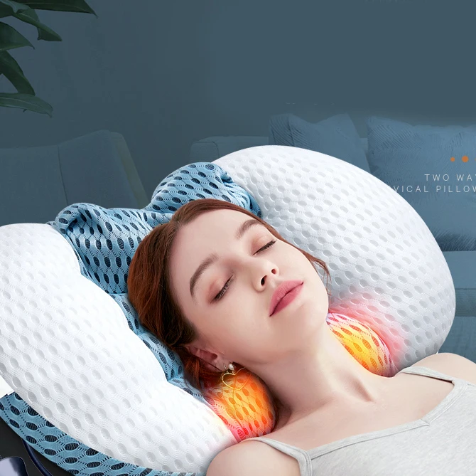 

Electric Knead Bedding Massage Pillow with Heat Neck Cervical Traction Relieve Fatigue While Sleeping Health Care