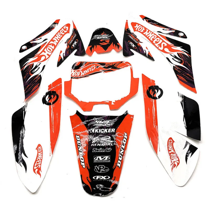 Красный CRF 70 Графический комплект CRF70 декоративные наклейки для грязи питбайка