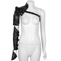 unisex gothic steampunk pu metal rivets shoulder armors arm strap set adjustable shoulder strap cosplay costume accessories hot