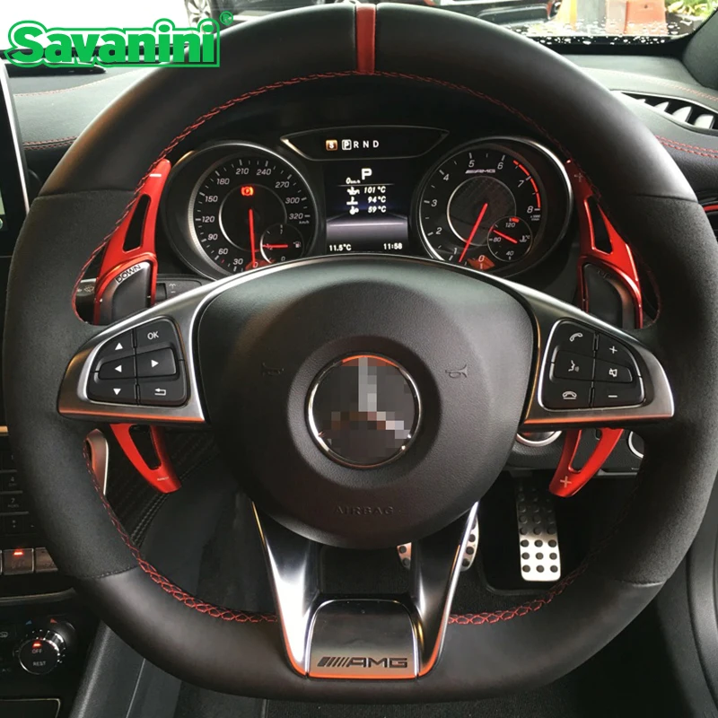 

Подрулевой рычаг переключения передач руля автомобиля Savanini, алюминиевый, для Benz New AMG G63 C63 S63 GLA45 2015-2019, Стайлинг