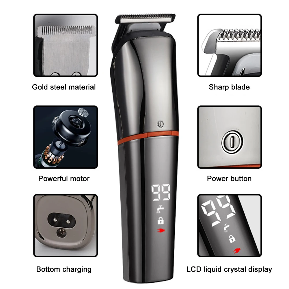 

6 in 1 Electric Hair Trimmer Men Multi Hair Clipper Beard Shaver Electric Hair Clipper Nose Ear Trimmer Hair Cutter Clipper
