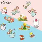 С принтом Маленький принц, акриловая смола Pin лиса розового Planet арт эпоксидной значок значки подарки для брошка Друзья Детская подарок декоративные украшения