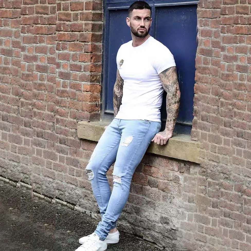 Мужские мускулистые джинсы s обтягивающие 2020 супер не рваные Стрейчевые