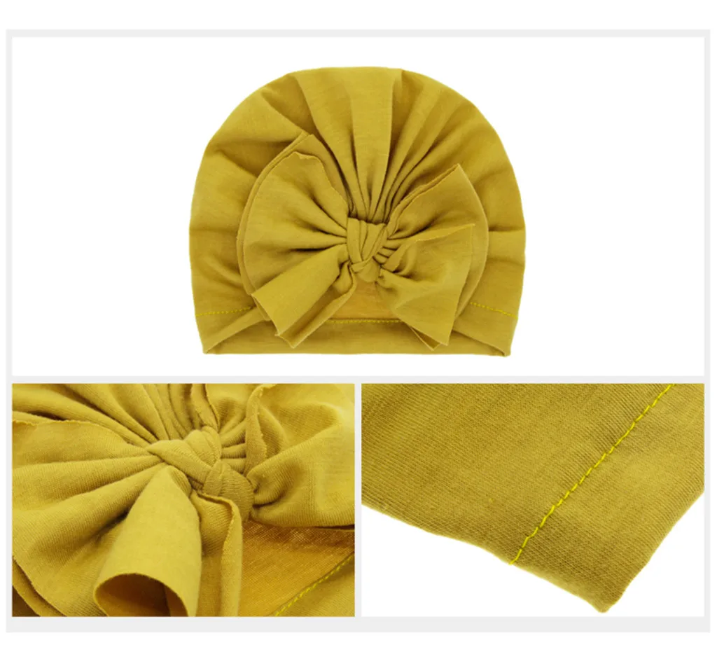 

#37 2020 Cute Hats Baby Boys Girls Hats Cotton Soft Turban Twisted Knot Beanies Hat Caps For Toddler Kids Newborn Children Caps