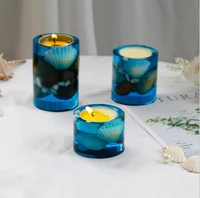 3pcslot blue candlestick wedding candle holder mariage valentines christmas home party table decoration