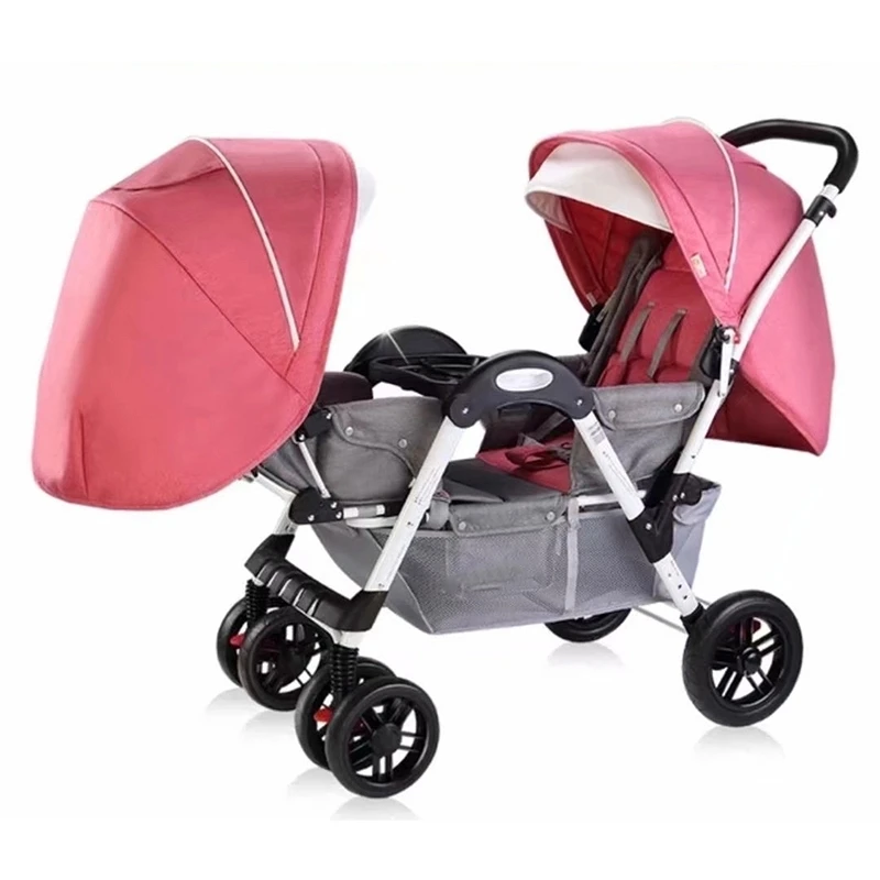 

Twin Baby Stroller Baby Can Sit Can Lying Double Face-to-face Light Folding Shock Absorber Folding Trolley