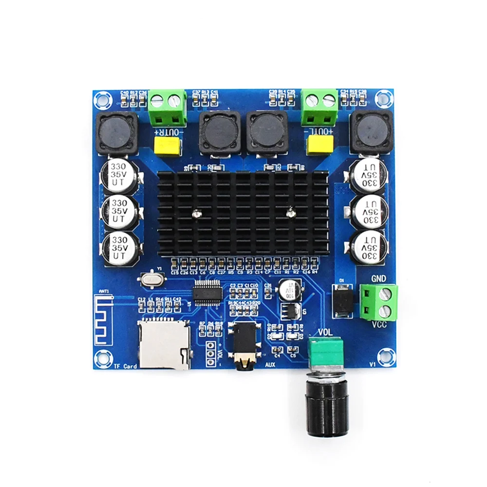 XH-A105 Bluetooth 5.0 TDA7498 digital amplifier board 2x100W Stereo Audio AMP Module Support TF Card AUX | Компьютеры и офис