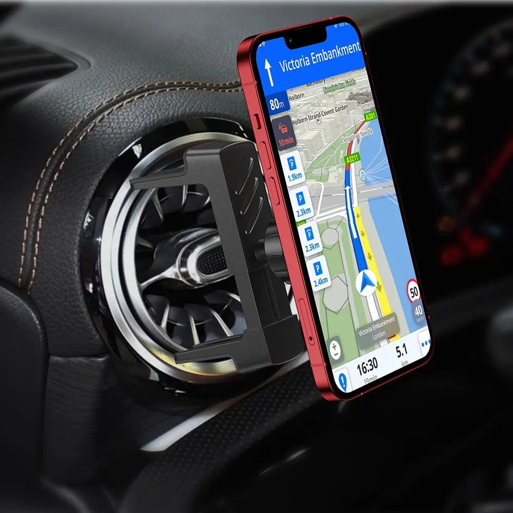 XMXCZKJ Car Phone Holder Mount Magnetic Built in 6 Strong Magnets Air Vent Cell Phone Holder for Car Round Vent Holder