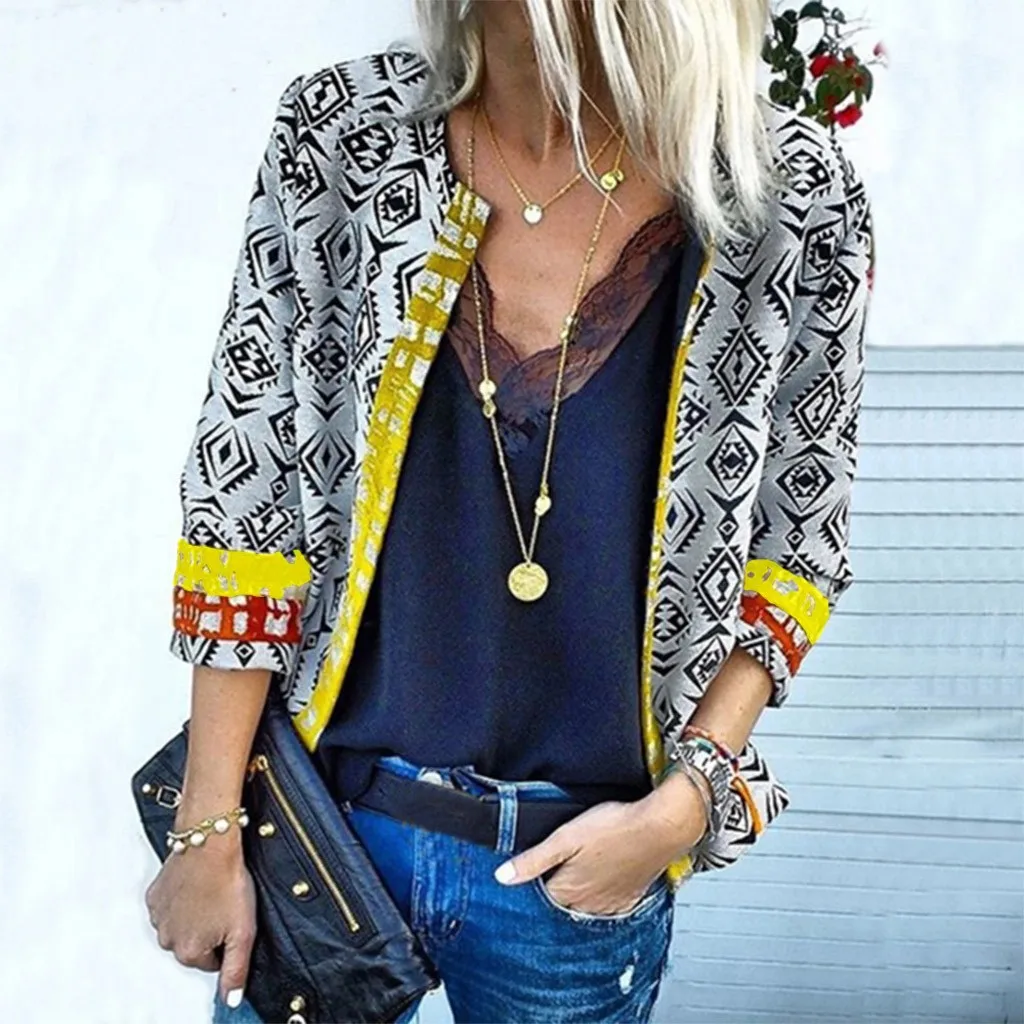 Винтажное зимнее женское пальто с принтом 2019 модный осенний повседневный