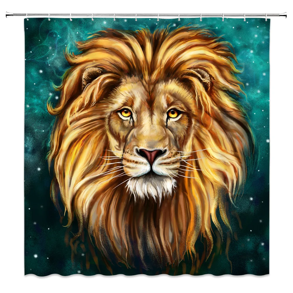 3d занавески для ванной с рисунком животных льва тигра кота водонепроницаемая