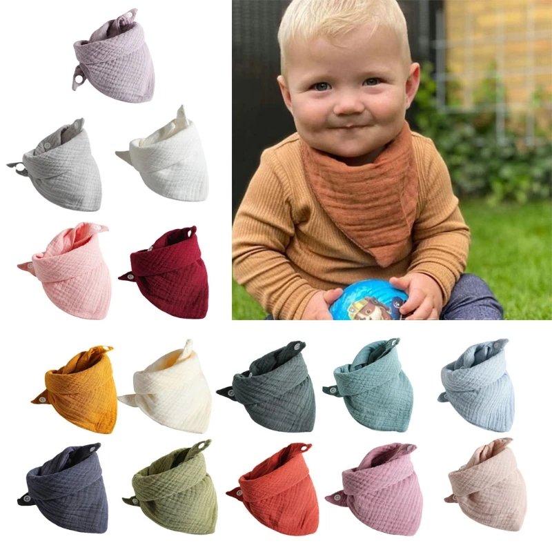 

Baby Infant Double Layer Cotton Bib Newborn Solid Color Triangle Scarf Feeding Saliva Towel Bandana Burp Cloth Baby Stuff