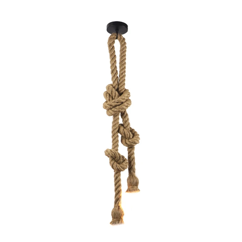 

Single/Double Head E27 Hemp Rope Pendant Lamp Creative Vintage Personality Decorative Chandelier for Restaurant Coffee Shop