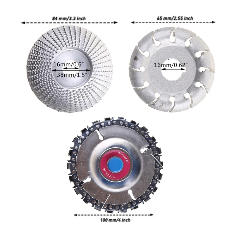 

4pcs/set Angle Grinder Wood Grinding Wheel 12 Teeth Polishing Shaping Disc Cut