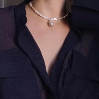 natural real baroque pearl choker statement necklaces designer t show runway gown wedding jewelry rare japan korea ins fashion
