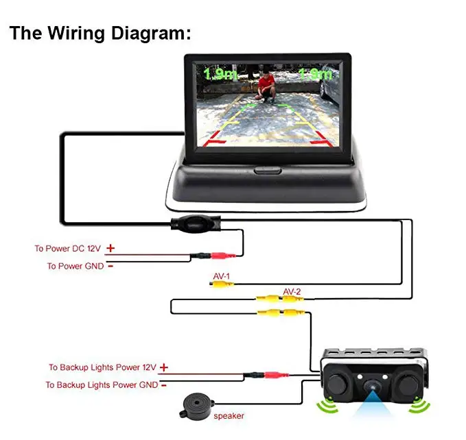 Автомобильная камера заднего вида ночного видения 3 в 1 радар датчик парковки 170