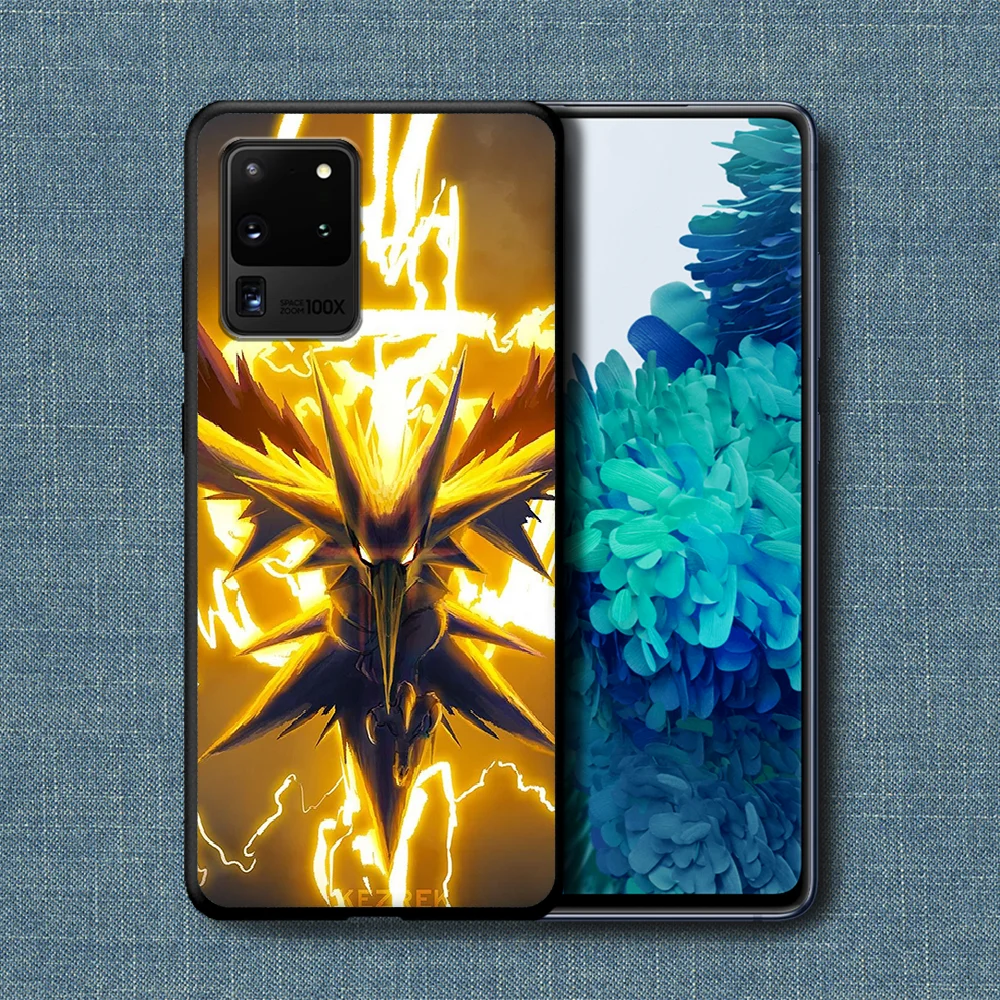 

Cool Pokemons Anime Phone Case For Samsung Galaxy Note S 8 9 10 20 Plus E Lite Uitra black Back Luxury Hoesjes Silicone Prime