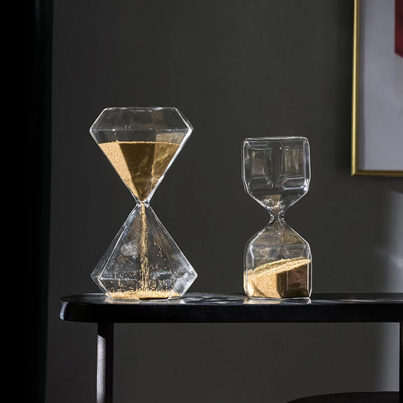 Креативные стеклянные часы для дома настольные украшения украшение с золотым