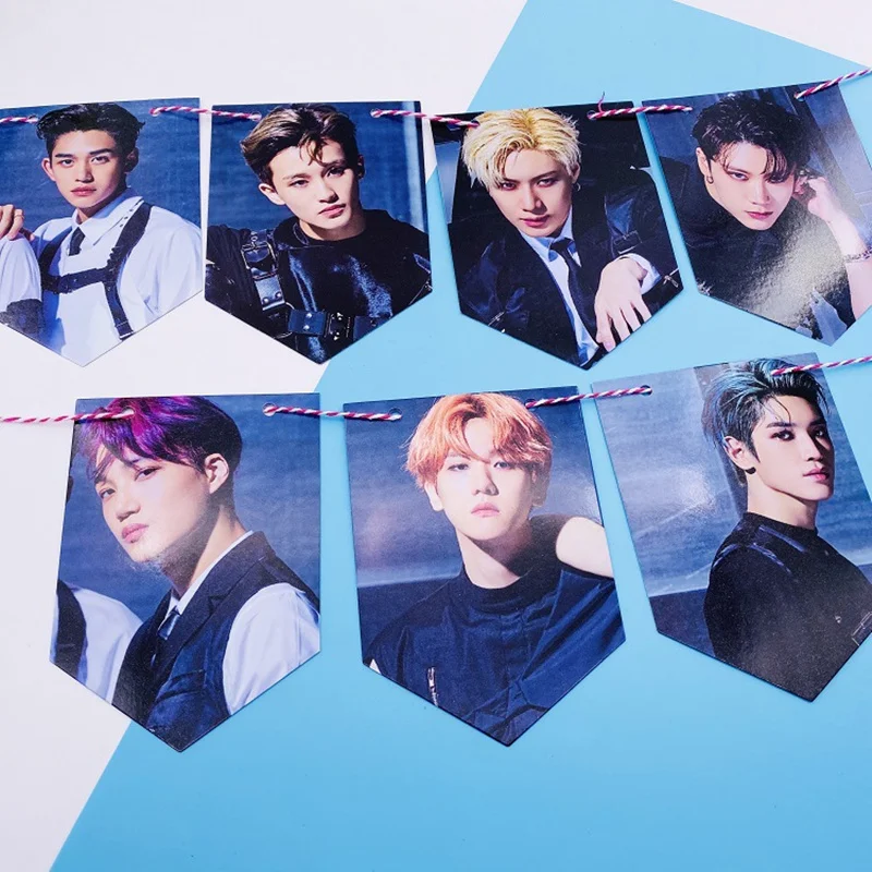 kpop SUPERM small gift Photo cards Hanging flags - Цвет: A